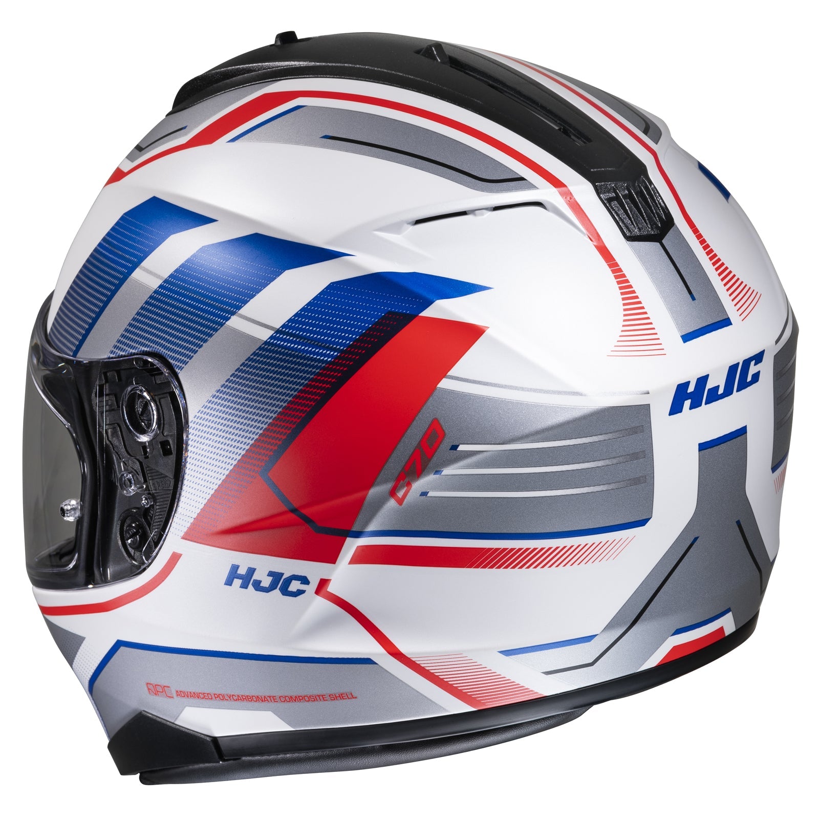 Casco HJC C70 Nian MC21SF Blanco/Azul/Rojo - Vista principal | Proshop Chile