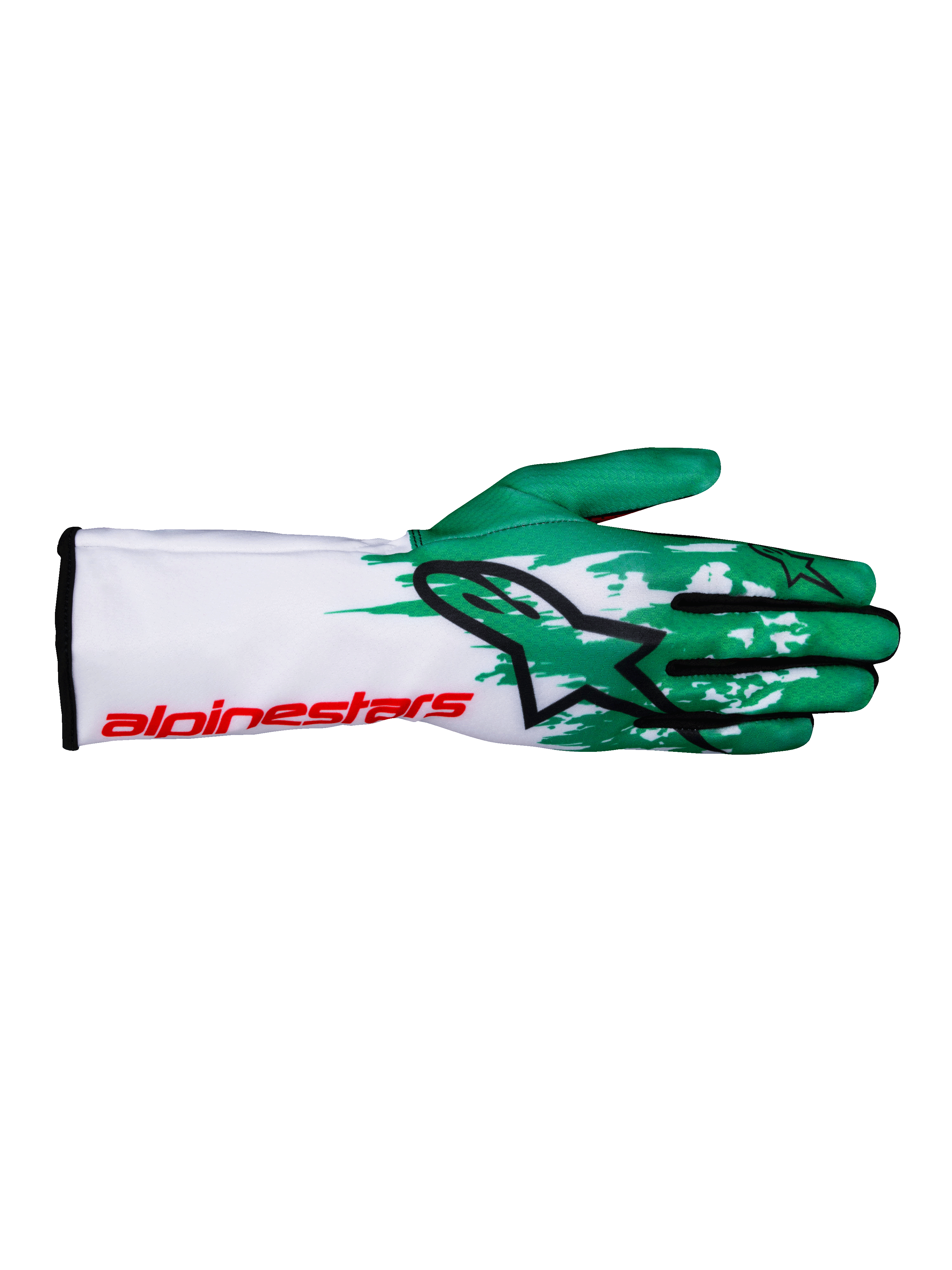 Guantes Karting Alpinestars Tech-1 K V3 Blanco/Verde/Rojo - Homologado CIK-FIA