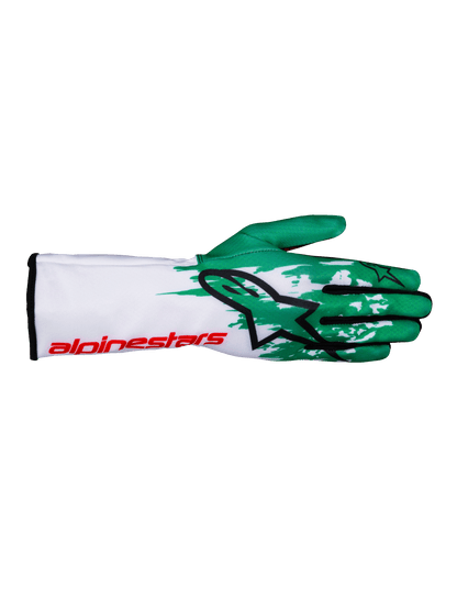 Guantes Karting Alpinestars Tech-1 K V3 Blanco/Verde/Rojo - Homologado CIK-FIA