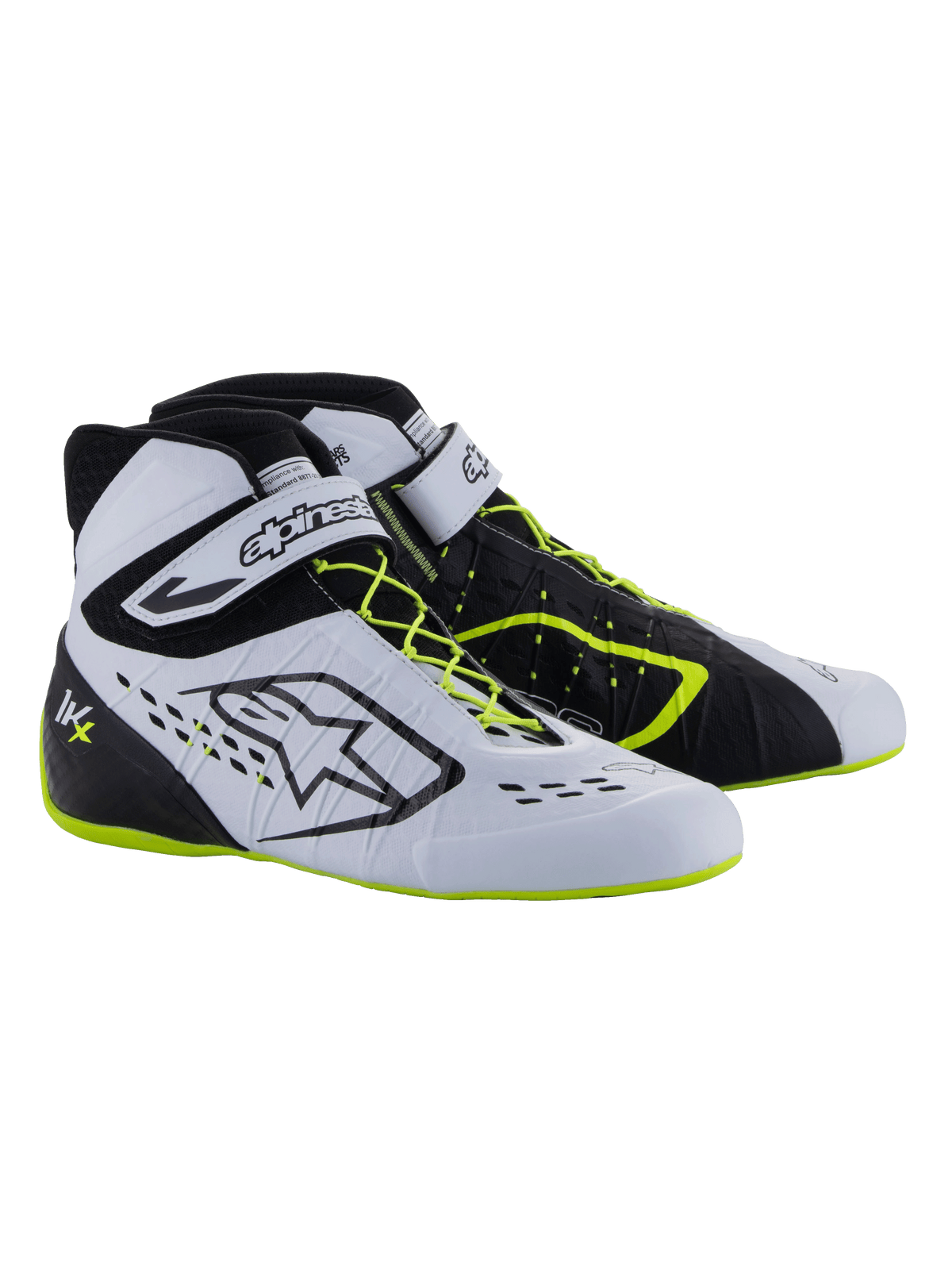 Zapatillas Karting Alpinestars Tech-1KX V3 Negro/Blanco/Amarillo Fluor - Homologado CIK-FIA