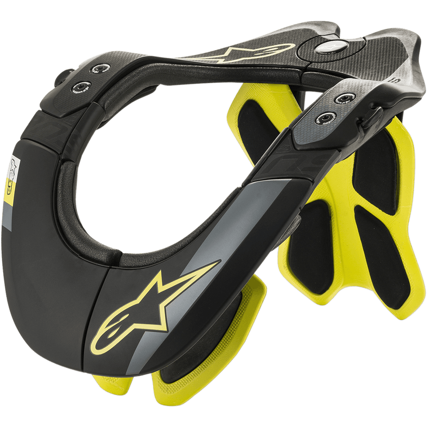 Cuello Alpinestars BNS Tech-2 Amarillo/Gris para karting