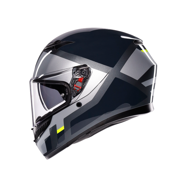 Casco AGV K3 (2023) Shade Gris/ Amarillo Fluor - Vista lateral | Proshop Chile