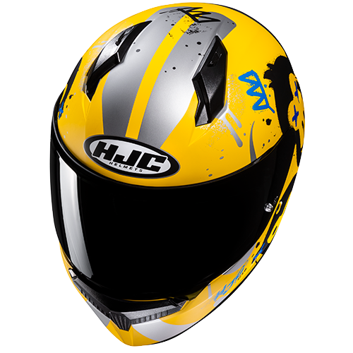Casco HJC C10 Geti MC3SF Amarillo/ Azul - Vista posterior | Proshop Chile