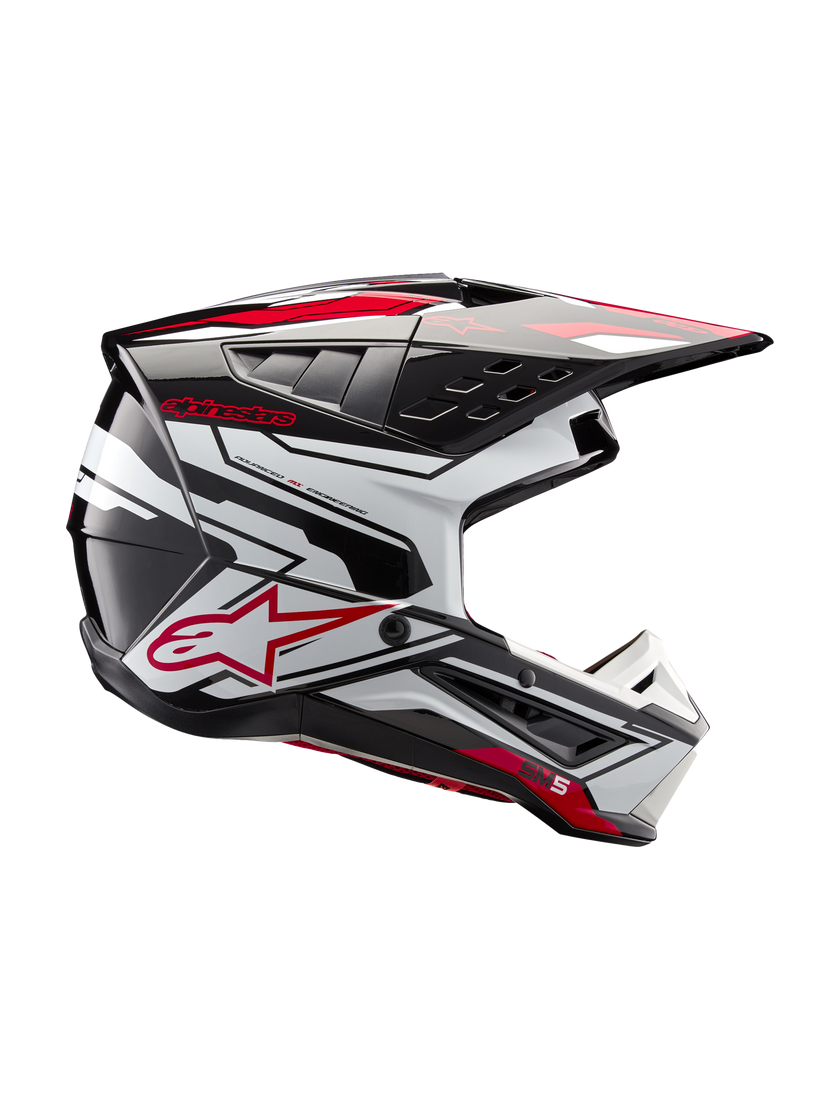 Casco Alpinestars SM5 Action 2 Negro/ Blanco/ Rojo Brillante