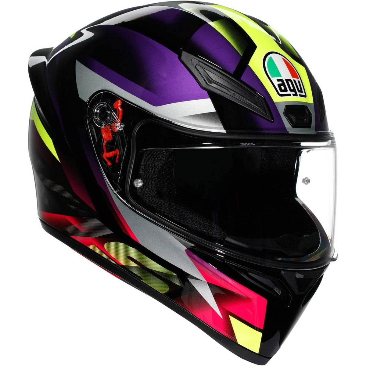Casco AGV K1 S (2023) Fastlap Negro/Purpura/Rosado - Vista principal | Proshop Chile