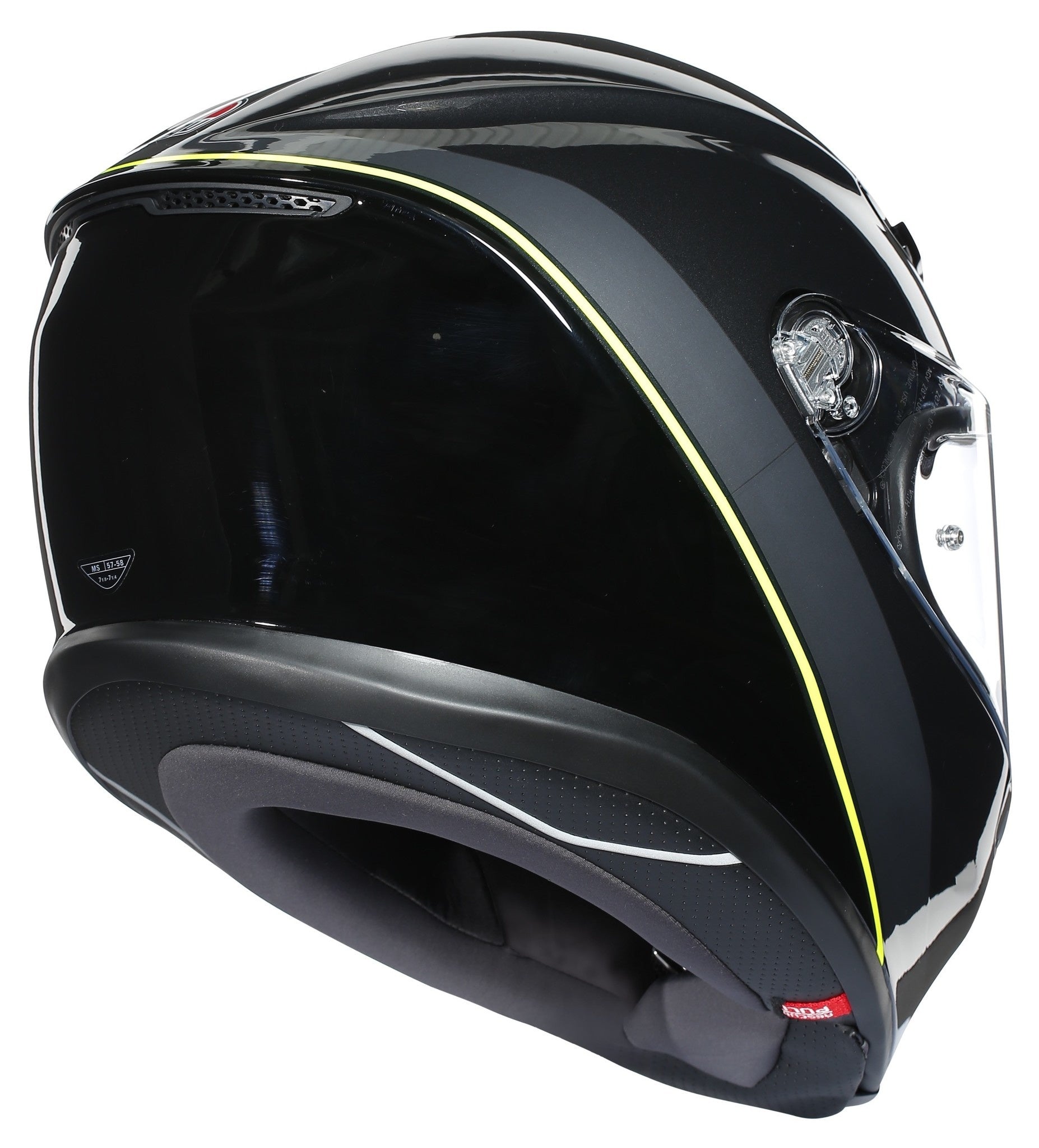 Casco AGV K6 Minimal Negro matte/Blanco/Rojo - Vista interior | Proshop Chile