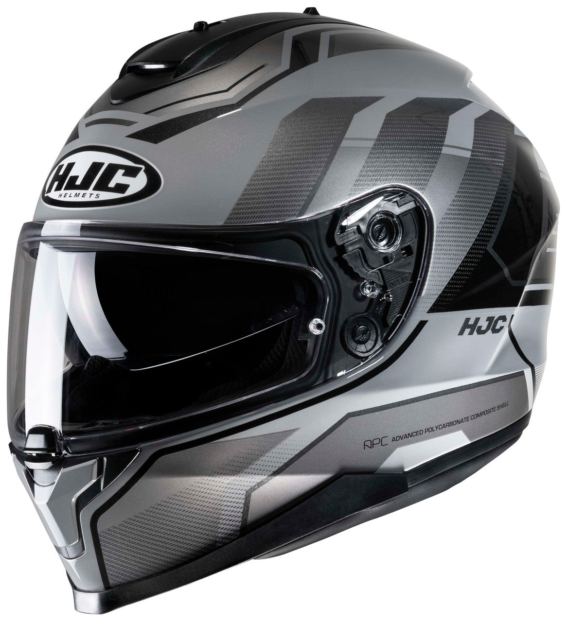 Casco HJC C70 Nian MC5 Negro/Gris - Vista posterior | Proshop Chile