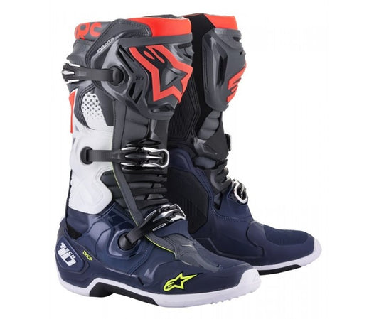 Botas Tech 10 Gris Oscuro/ Azul Oscuro/ Rojo