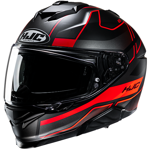 Casco HJC i71 Iorix MC1SF Negro/Rojo - Vista principal | Proshop Chile