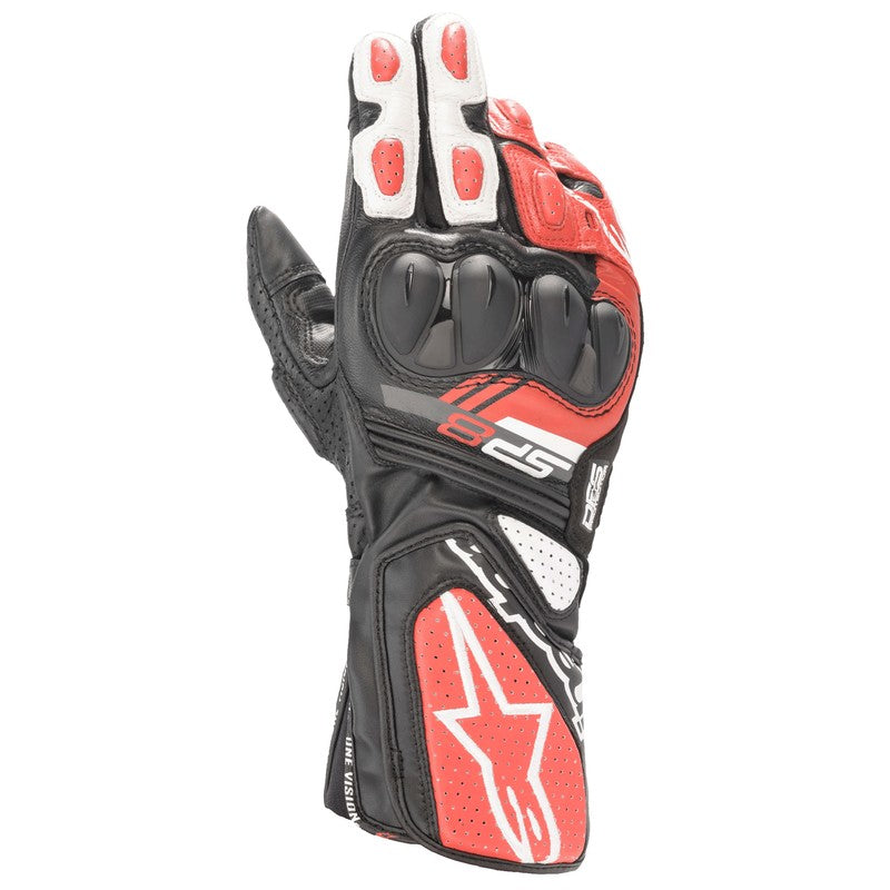 Guantes Moto Ruta Alpinestars SP-8 V3 Negro/Blanco/Rojo Brillante