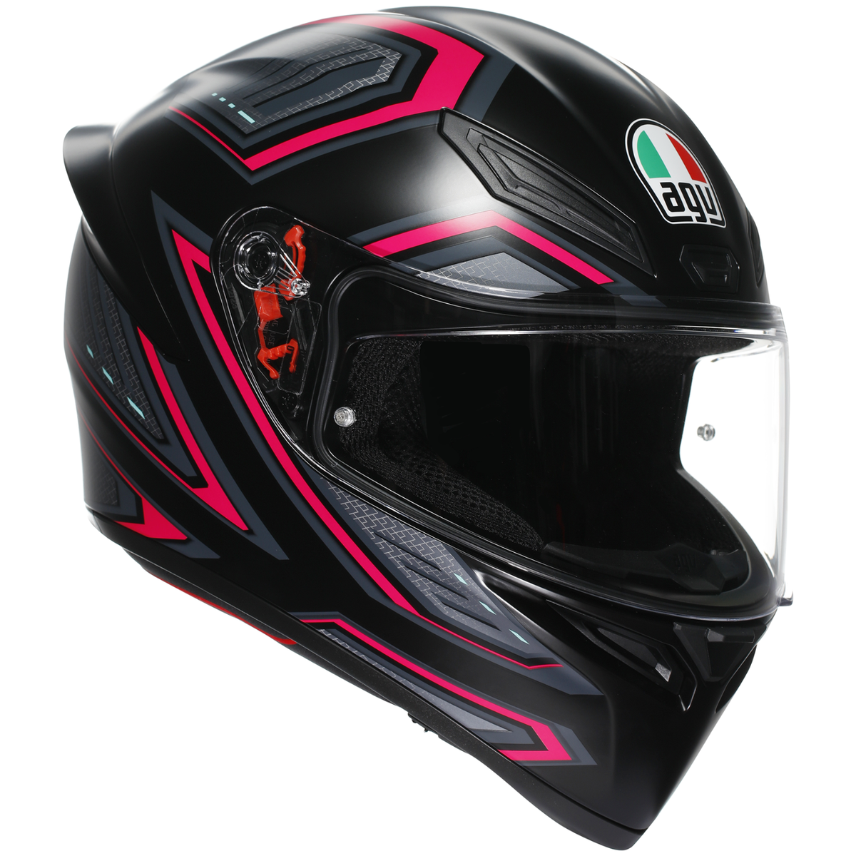 Casco AGV K1 S Sling Negro Matte/Rojo - Vista principal | Proshop Chile