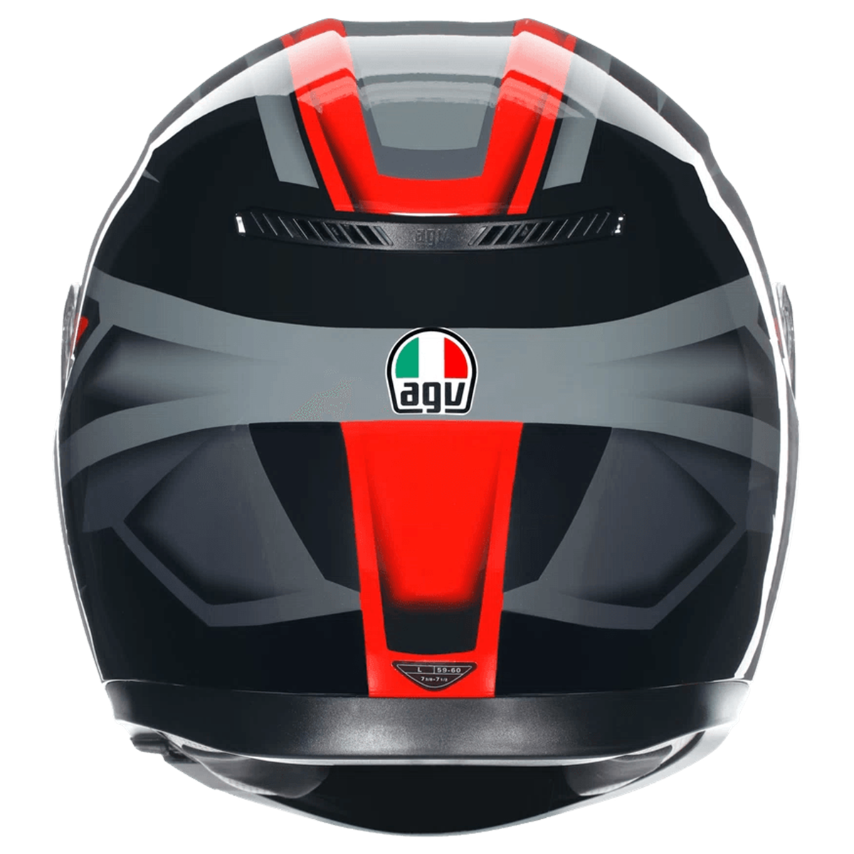 Casco AGV K3 (2023) Compound Negro/Rojo - Vista posterior | Proshop Chile