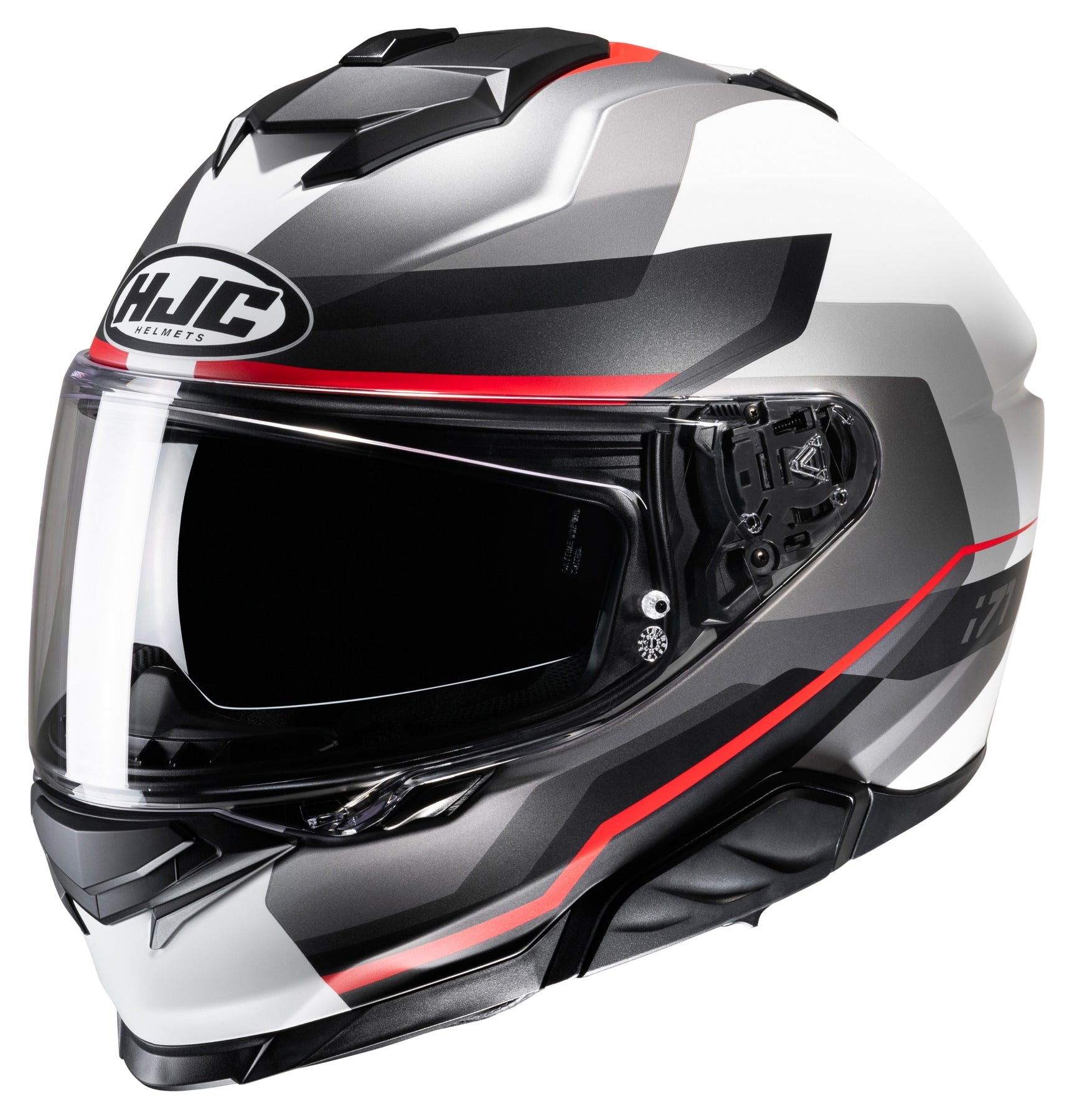 Casco HJC i71 Nior MC1SF Negro/Gris/Rojo - Vista principal | Proshop Chile