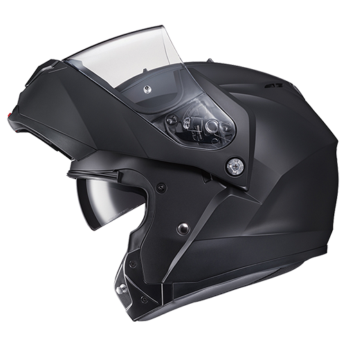 Casco HJC C91N Solid Negro Matte - Vista lateral | Proshop Chile