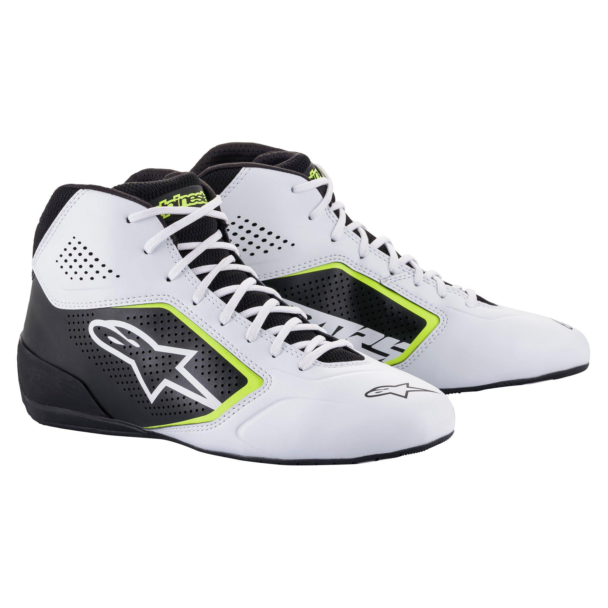 Zapatillas Kart Alpinestars Tech-1K Start Blanco/Negro/Fluor