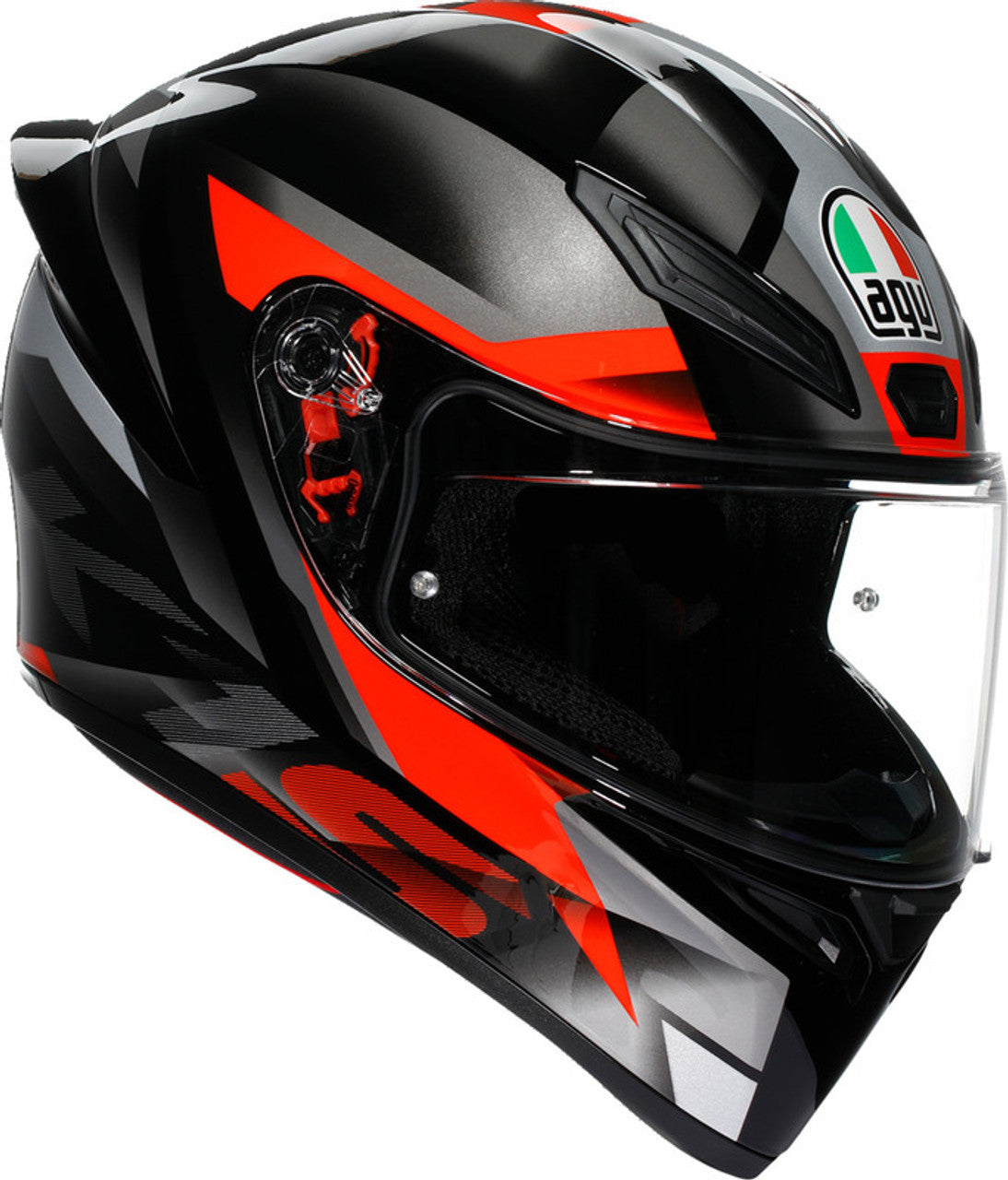 Casco AGV K1 S (2023) Fastlap Negro/Gris/Rojo - Vista principal | Proshop Chile