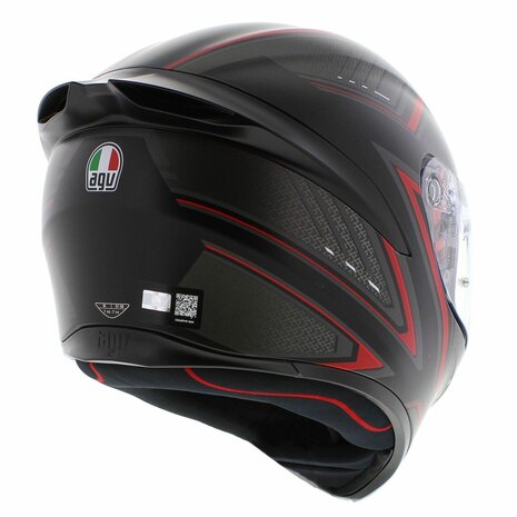 Casco AGV K1 S Sling Negro Matte/Rojo - Vista lateral | Proshop Chile