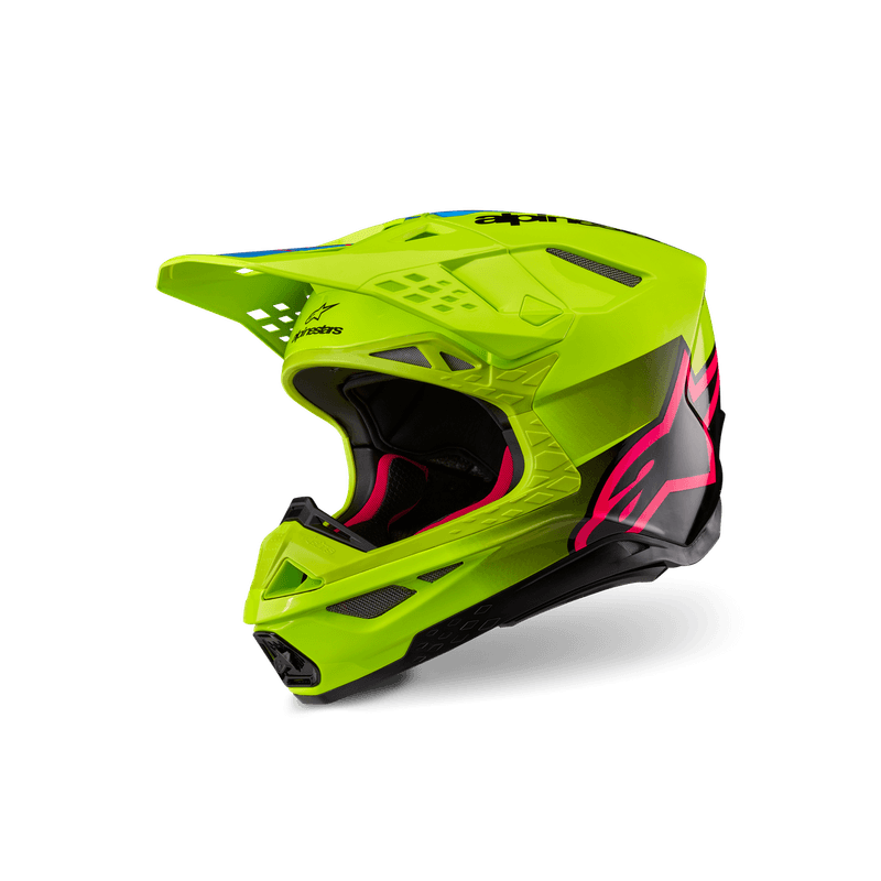 Casco Moto MX Alpinestars Supertech S-M10 Unite Amarillo Fluor/Negro/Rosado