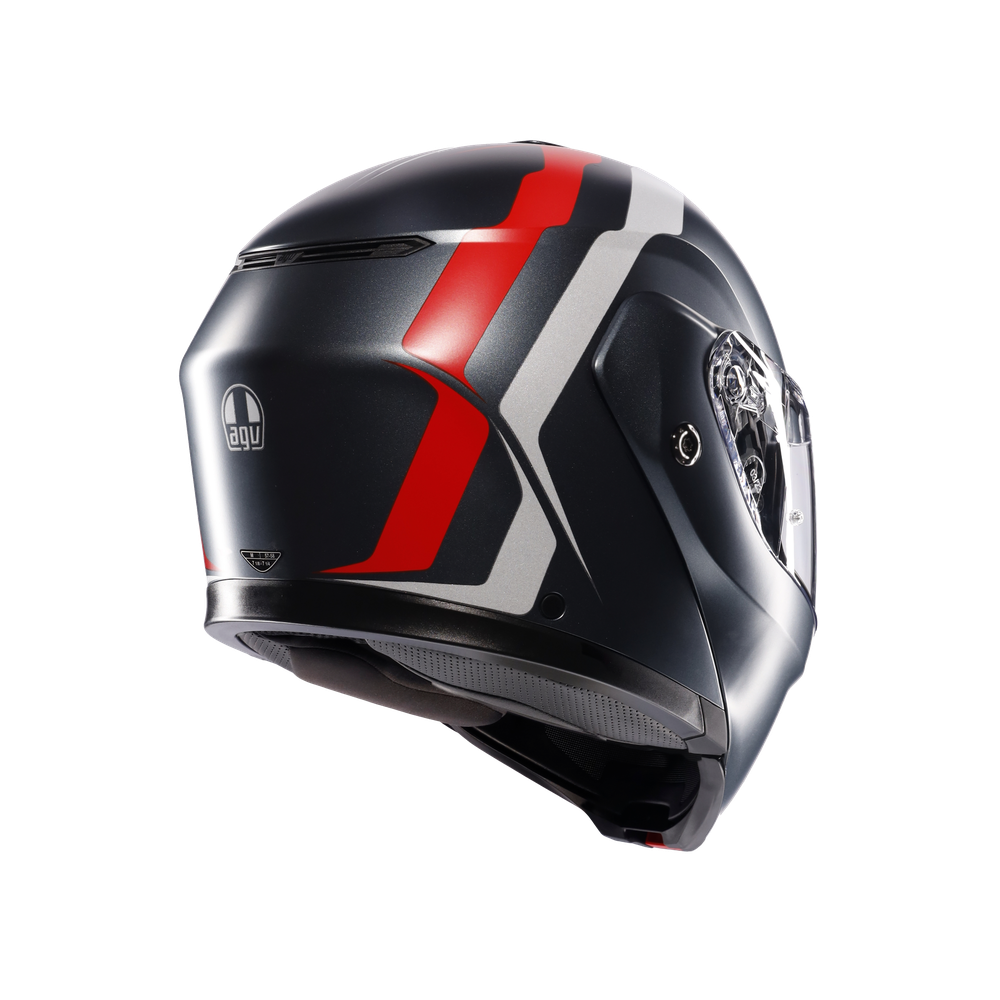 Casco AGV Streetmodular Resia Gris/Plata/Rojo - Detalle | Proshop Chile