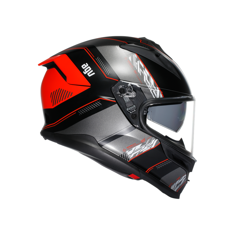 Casco AGV K7 Kyber Negro/Rojo - Vista lateral | Proshop Chile