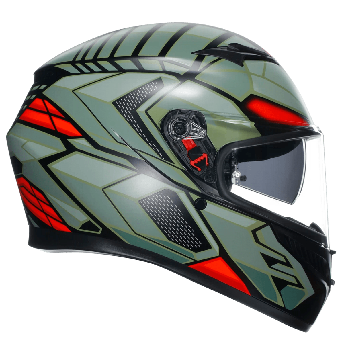 Casco AGV K3 (2023) Decept Negro/Verde/Rojo - Vista principal | Proshop Chile