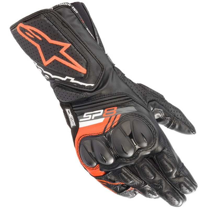 Guantes Moto Ruta Alpinestars SP-8 V3 Negro/Rojo Fluor