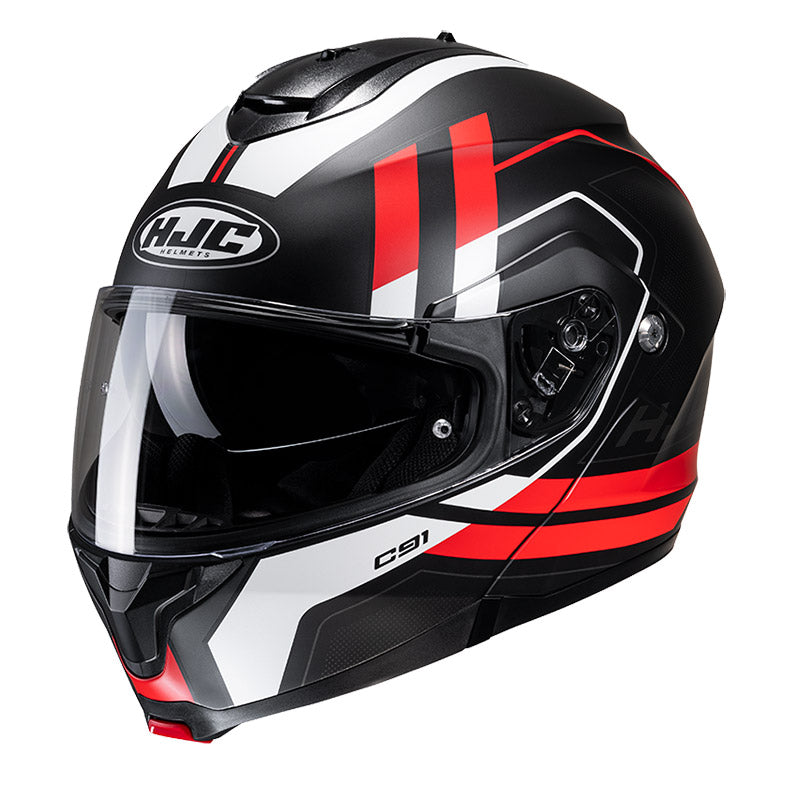 Casco HJC C91 Octo MC1SF Blanco/Negro/Rojo - Vista principal | Proshop Chile