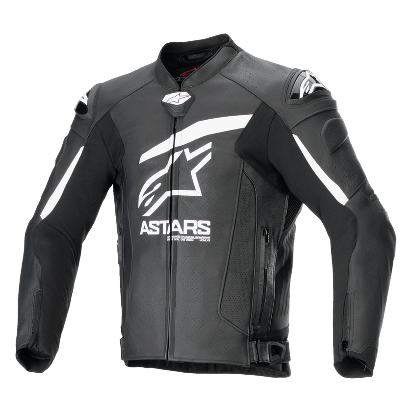 Chaqueta De Cuero Moto Calle Alpinestars GP Plus R V4 Airflow Negro/Blanco