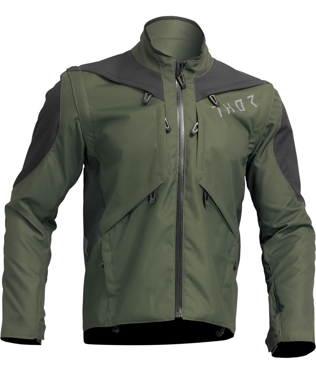Chaqueta Moto Calle Thor Terrain Verde Militar/Gris Oscuro
